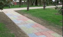 The pavement in Sochi was laid with recycled tiles